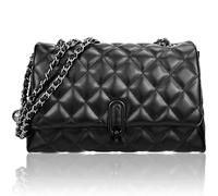 Farcauo Crossbody Tasche für Frauen Schwarze Quilted Umhängetasche, Elegante Crossbody Trendige Schultertasche und Handtasche Geldbörse für Damen