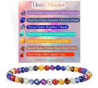 Farfume 4mm Edelstein Perlen Armband für Frauen, Kristall Silber 925 Naturstein Schmuck Elastisch Armbänder Damen, Chakra Spirituelle Charms Armbänder Valentinstag-Geschenke (Chakra)