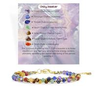 Farfume Armband Damen Edelstein Perlen Armbänder, Chakra 4mm Kristall Natürliche Echte Steine Schmuck Geschenke für Frauen(Chakra)