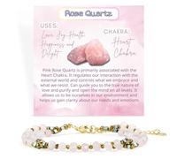 Farfume Armband Damen Edelstein Perlen Armbänder, Chakra 4mm Kristall Natürliche Echte Steine Schmuck Geschenke für Frauen(Rosenquarz)