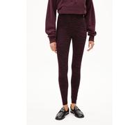 ARMEDANGELS Damen Leggings aus Bio-Baumwoll Mix FARIBAA ZEBRARAA Fitted Dark Cranberry