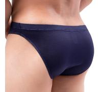 Faringoto Herren Mesh Slip Unterwäsche Low-Rise Bikini Atmungsaktive Tangas Pants, Marineblau, Small