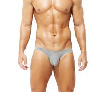 Faringoto Herren Sexy Modal Low Waist U Bulge Pouch Slip Mini Unterwäsche Sport Unterhose Dessous, Grau, X-Large