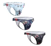 Faringoto Herren Sportlich Bikini Tangas Bedruckt T-Rücken G-String, Bullion-3er-Pack, 46