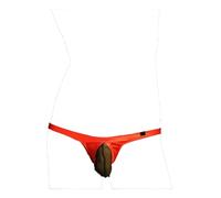 Faringoto Herren-Tanga, niedrige Taille, hohe Elastizität, Eisseide, Netz-Slip, bequeme Passform und Atmungsaktivität, Rot/Ausflug, einfarbig (Getaway Solids), X-Large