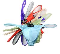 Faringoto Herren-Tangas und G-Strings Unterwäsche Niedriger Bund Solide Slips Tanga S-XXL, 6er-Pack, S