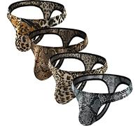 Faringoto Leopard Tanga Herren G-String Unterwäsche Herren Dessous Bulge Tasche