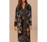 FARM Rio Blossom Tapestry Black Midi Wrap Dress Größe: S | Midikleider Outlet | Damen | Schwarz