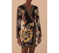 FARM Rio Maxi Floral Black Wrap Mini Dress Größe: XXS | Minikleider Outlet | Damen | Schwarz