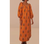 FARM Rio Yellow Embroidered Midi Dress Größe: XL | Midikleider Outlet | Damen | Gelb