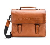 FARMHOOD Memphis Damen/Herren Leder Aktentasche | XXL Messenger Bag mit 3 Hauptfächern | mit abnehm- & längenverstellbarem Umhängeriemen und Reißverschlussfach | 39 cm große Business-Tasche