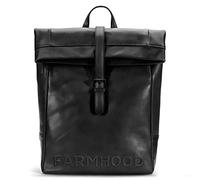 FARMHOOD Memphis Damen/Herren Leder Rucksack mit Schnallenverschluss | geräumiger Backpack mit Laptopfach für den Alltag | 41 cm großer Daypack mit Reißverschlussfach auf der Rückseite