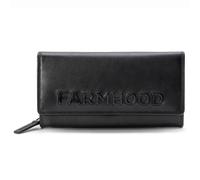 Farmhood Memphis Geldbörse RFID Schutz Leder 19 cm black (FH01026-01) schwarz