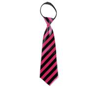 Fasching Krawatte 30 cm pink-schwarz gestreift (gebunden)