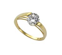 Fingerring "Gold 333 mit Zirkonia weiß 8mm" Gr. 16, gelb, FASCINATION BY ELLEN K., Fingerringe, Damen, 016 (50,5), Gold, Fingerring (852880-16) gelb