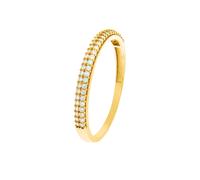 Fingerring "Gold 375 Zirkonia weiß" Gr. 19,5, gelb, FASCINATION BY ELLEN K., Fingerringe, Damen, 062 (19,7), Gold, Fingerring (31791265-19,5) gelb