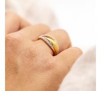 Fascination by Ellen K. 585 Gold zweifarbig mit 24x Zirkonia weiß Ring 416791126...