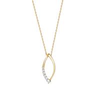 Kette mit Anhänger "375/- Gelbgold bicolor Zirkonia", bunt (mehrfarbig), FASCINATION BY ELLEN K., Halsketten, Damen, 45,0cm, Gold, L: 45 B: 10mm, glänzend, B:10mm (79864610-0) mehrfarbig