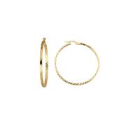 Paar Creolen "375/- Gelbgold diamantiert Ø 45mm", gelb, FASCINATION BY ELLEN K., Ohrringe, Damen, ONE-SIZE, Gold (46114127-0) gelb