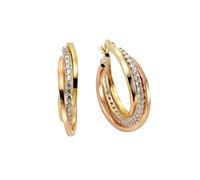 Fascination by Ellen K. Creolen 375/- Gold Zirkonia weiß gelb vergoldet Damen