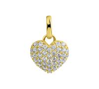 Kettenanhänger "375/- Gelbgold Herz Zirkonia", gelb, FASCINATION BY ELLEN K., Schmuckanhänger, Damen, one-size, Gold, 0,7 g, Kettenanhänger (36437903-0) gelb