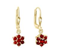 Paar Ohrhänger "585/- Gelbgold Granat", gelb (gelb, rot), FASCINATION BY ELLEN K., Ohrringe, Damen, one-size, Gold (37914105-0) gelb, rot