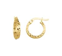 Paar Creolen "375 Gelbgold glanz diamantiert", gelb, FASCINATION BY ELLEN K., Ohrringe, Damen, one-size, Gold (52651839-0) gelb