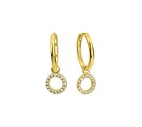Fascination by Ellen K. Damen Klappcreolen 585/- Gold 2,0cm Glänzend Weißtopas gelb 273310014-1
