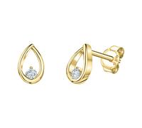 Paar Ohrstecker "585/- Gelbgold glanz Zirkonia", gelb (gelb, weiß), FASCINATION BY ELLEN K., Ohrringe, Damen, one-size, Gold (27086636-0) gelb, weiß