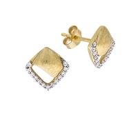 Fascination By Ellen K. Ohrstecker 585/- Gold Zirkonia Weiß 1,0Cm Glänzend