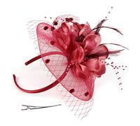 Fascinator Damen Hut Haarschmuck Blume Bankett Mesh Hut Feder Haarklammer Karneval Brautschleier Elegant Haarspangen Vintage Haarclip Hochzeit Haarreif Cocktail Party Kopfschmuck Tea Fasching Partyhut