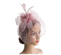 Fascinator Damen Hut Vintage Brautschleier Hochzeit Haarschmuck Feder Kopfschmuck Schleier Bankett Mesh Hut Karneval Haarspangen Elegant Haarclip Fasching Haarklammer Haarreif Zubehör(One Size)