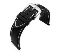Faser-Nylon-Leder Uhrenarmband, Kompatibel Mit Tudor Mido Tag Heuer Citizen Seiko Huawei, wasserdicht Herren Canvas Armband 20mm 21mm 22mm 23mm(Black White silver p,24mm)