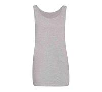 FASHION 7STAR Ärmelloses Tanktop mit breitem Riemen, Schlichtes, langes Tanktop für Damen, hellgrau, UK 24 26