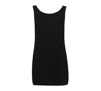 FASHION 7STAR Ärmelloses Tanktop mit breitem Riemen, Schlichtes, langes Tanktop für Damen, schwarz, UK 12 14