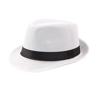Fashion Classic Fedora Hut Wide Brim Flat Church Derby Cap Jazz Gentlemans Flat Hat Panama Hat for Men Women