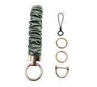 Fashion-Forward Schlüsselanhänger aus Zinklegierung, mit verstellbarem Handy-Schlüsselband und 6 farbigen Stoff-Haargummis, modischer Schlüsselanhänger