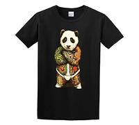 Fashion Men's T-Shirt Rock Eagle Sumo Panda Tattoo Yakuza Mafia Bear Crew Neck Tops Tee Black L