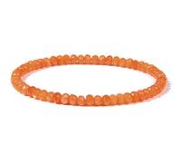 Fashion Orange Quarz Naturstein Perlenarmband - Kreativ Facettierte Elliptische Perlen Elastische Armreifen Armband, Klassische Vintage Ethnische Handgelenksdekoration Schmuckzubehör Geschenk, 21 Cm