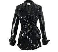 Fashion Patent Leather Jackets Pu Leather Jacket Female Street Style was Thin Long Leather Jacket Patent Fabric Thick L