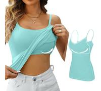 Fashion Sale Damen unterhemden & BH Hemden für Damen Tanktop mit integriertem BH Shirt mit BH integriert Sportshirt Damen ärmelos Spaghetti top mit verstellbaren trägern
