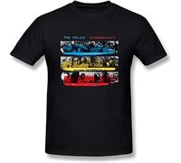 Fashion The Police Synchronicity Unisex 100% Cotton Short-Sleeve T-Shirts Black L