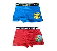 Fashion UK Boxershorts Pokemon Slip Kinder elastisch 2er Pack (9 Jahre - 134 cm), mehrfarbig