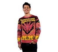 Fashion UK Dungeons & Dragons Weihnachtspullover, rot, 4X-Large