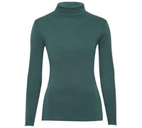 Fashion Valley Damen Shirt langarm Rollkragen Rolli Top für Damen, Gr. 36-54, Blaugrün, UK L/XL 16-18