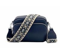 FASHION YOU WANT Crossbody Bag Damen Leder Breiter Gurt Handtasche Umhängetasche Moderne Taschen mit breitem Schultergurt,Abnehmbarer Schultergurt,Schwarz. (dunkelblau)