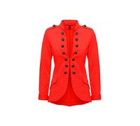 FASHION YOU WANT Damen Blazer Damenjacke Military kurz mit Knöpfe S-5XL Urban Streetwear ideal auch für Karneval Karnevalskostüm (as3, Alpha, 5X_l, Regular, Regular, rot)