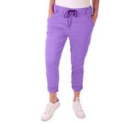 FASHION YOU WANT Damen Hose Stretch Sweatpants Jogginghose für Freizeit Boyfriend Baggyhose (38, Flieder)