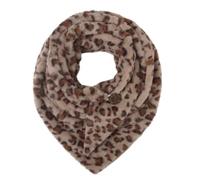 FASHION YOU WANT Damen KuschelSchal, Teddyfell Baumwolle Dreieckstuch Frauen Winterschal Herbstschal Warm Dreieck Schal Halstuch Scarf (Leo taupe)