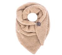 FASHION YOU WANT Damen KuschelSchal, Teddyfell Baumwolle Dreieckstuch Frauen Winterschal Herbstschal Warm Dreieck Schal Halstuch Scarf (beige)